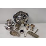 A job lot of plated ware etc
