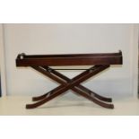 A vintage style mahogany serving tray on stand 78x28x40cm Collection only