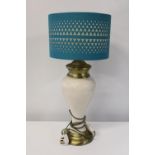 A stylish ceramic table lamp & shade h58cm