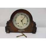 A vintage wooden cased mantle clock (untested)