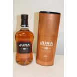 A bottle of ten year old Jura single malt whisky