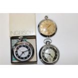 A selection of vintage stop watches including a Ingersoll Triumph. Sold as seen