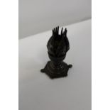 A Chinese style bronzed incense burner in the form of a lotus flower h12cm