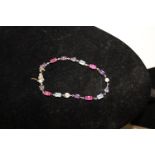 A vintage paste & gem stone bracelet