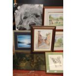 A job lot of assorted artwork etc collection only