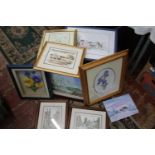 A box of assorted artwork etc Collection Only