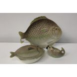 Three vintage fish themed ceramics by Shorter & sons