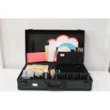 A cased set of stationary & pens etc 59x34x16cm