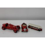 Three assorted die cast car models