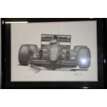 A framed & signed Damon Hill print 101x77cm collection only