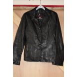 A men's leather jacket size small