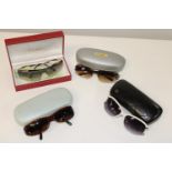 Four pairs of assorted sunglasses (sold as seen)
