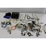 A good tray of costume jewellery etc