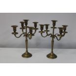 Two vintage brass candlesticks