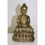 A small bronze Buddha figure signed to the base h14cm