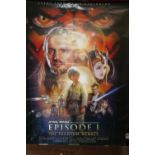 A large Star Wars 'The Phantom Menace' cinema poster 138x99cm