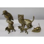 A selection of novelty brass figures