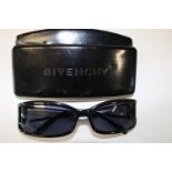 Givenchy Black oversized sunglasses with original case. Inscription on the arm reads: GIVENCHY SGV