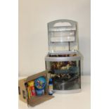 A fish tank and accessories 36x30x33cm