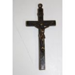 A vintage bronzed crucifix h11cm