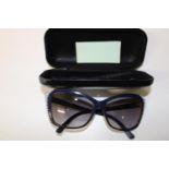 Alexander McQueen Navy/White Sunglasses in original case with cleaning cloth. Inscription on the arm