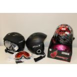 Three assorted crash helmets (sold as seen)