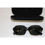 DKNY Black Sunglasses hexagonal shape with original case. Inscription on the arms reads: DKNY