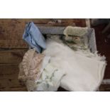 A box of assorted linen & other sold as seen
