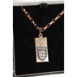 A rare limited edition (0104/1966) 9ct gold & enamel pendant & 9ct gold chain produced for the