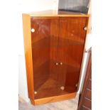 A vintage Turnidge of London teak & smoked glass corner display cabinet h124cm collection only