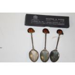 Mappin & Webb Silver Enamelled Silver Spoons ?Super Materian Ignis Triumphans? (Fire succeeds over