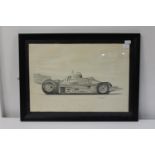 A motor racing print signed by the artist 76x57cm collection only