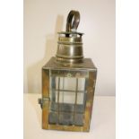 A vintage brass & glass candle lamp