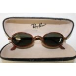 Vintage Ray Ban Bausch & Lomb Sidestreet Oval Sunglasses with case. BL etched on both lenses. The