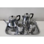 A vintage Swan Brann chromed tea service