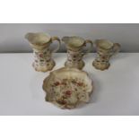 Four pieces of antique Crown Devon ware