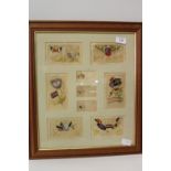 A selection of framed WW1 sweet heart postcards