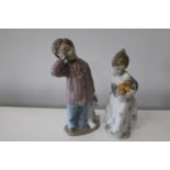 A Lladro & Nao figurine h19 & h17cm