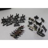 A job lot of assorted antique lead figures