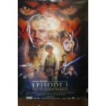 A large Star Wars 'The Phantom Menace' cinema poster 138x99cm