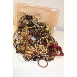 A large selection of assorted costume necklaces etc
