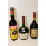 Three bottles of vintage alcohol