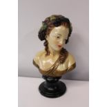 A decorative ceramic bust figurine h42cm