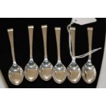 Sterling Silver Spoons x 6 with Reeded terminals. Hallmarked Sheffield 1955