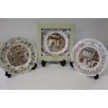 Three Brambly Hedge collectors plates