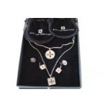 A silver necklace & earring set