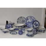 A job lot of assorted blue & white bone china collection only