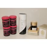 A selection of assorted cosmetics. St.Tropez, Tiziana Terenzi, Pink hair gel.