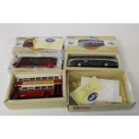 Three boxed Corgi bus models