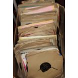 A box of vintage shellac records